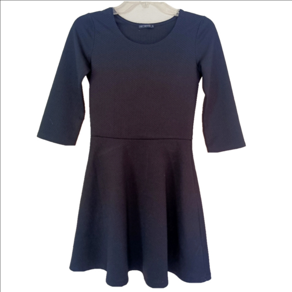 Terranova Chic Little Black Fit and Flare Dress‎ Textured US Size Small